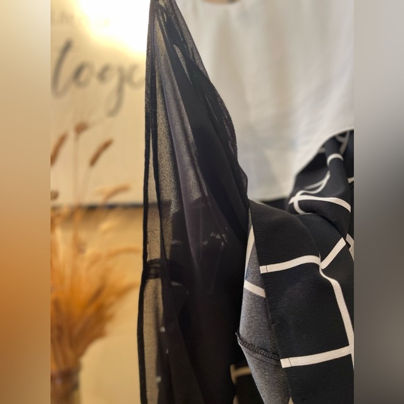 Black and White Mng Collection Lined Checkered Dress - Picture 12 of 13